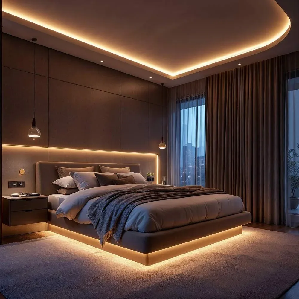 Chambre avec éclairage LED